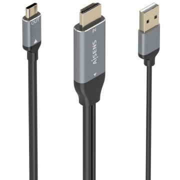 Cabo conversor Aisens A109-0871/ HDMI macho/ USB macho - USB tipo C macho/ 1,8 m/ preto