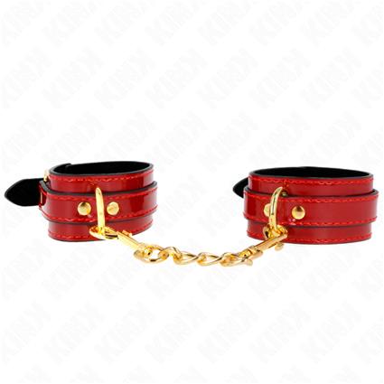 KINK - PUNHOS JOANNA ANGEL VERMELHO AJUSTÁVEL COM CORRENTE DE OURO 16,5-26 CM X 4 CM