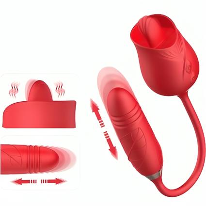 ARMONY - VIBRADOR DE FLOR DELIGHT E IMPULSO COM LÍNGUA VERMELHA