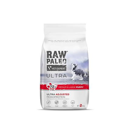 Raw Paleo Comida Para Cães De Carne Bovina Ultra Média E Grande 2kg