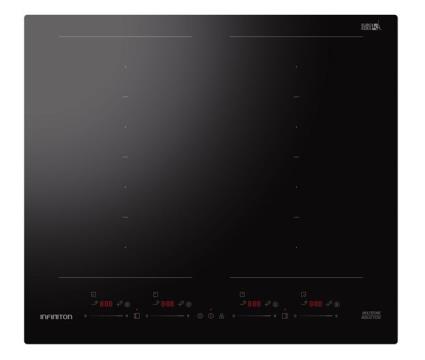Placa de cozinha de indução infiniton indf8bk74g38, multizona 8 elementos