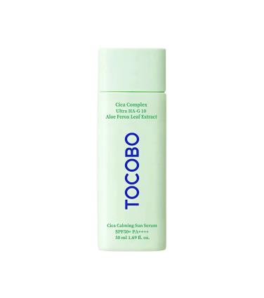 Tocobo - *Cica Calming* - Formato de sérum protetor solar facial SPF50 PA++++ - Pele sensível