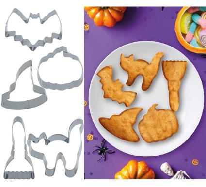 Moldes de metal para 5 biscoitos de Halloween