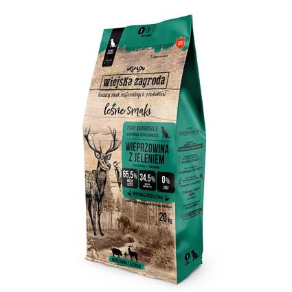 Wiejska Zagroda Comida Para Cães Com Carne De Porco E Veado 20kg