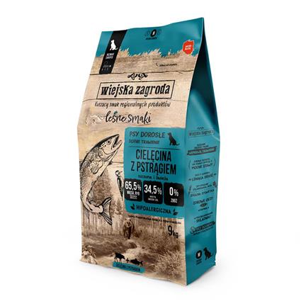 Wiejska Zagroda Comida Para Cães De Vitela Com Truta 9kg