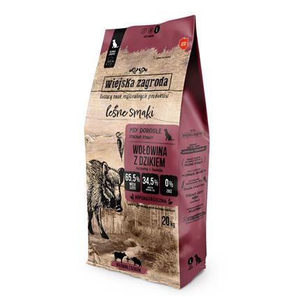 Wiejska Zagroda Comida Para Cães Com Carne De Vaca E Javali 20kg