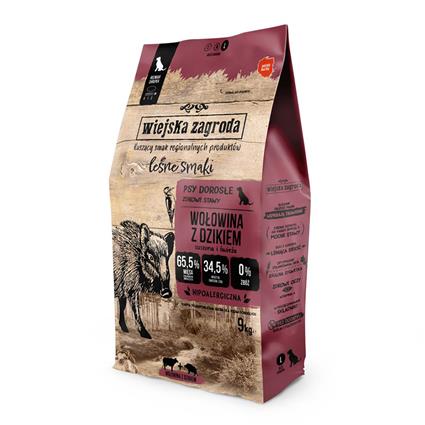 Wiejska Zagroda Comida Para Cães Com Carne De Vaca E Javali 9kg