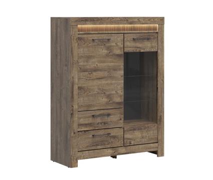 Cómoda de 2 portas com 2 gavetas led amaury