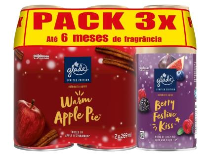 Ambientador Automatic Glade Winter Recarga Apple+berry 3x269ml