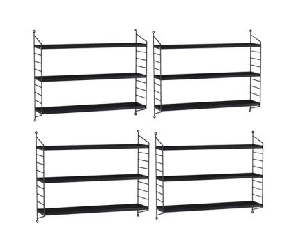 Conjunto de 4 prateleiras de parede strängnäs aço [en.casa] 60