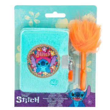 Mini diário + caneta Stitch Disney