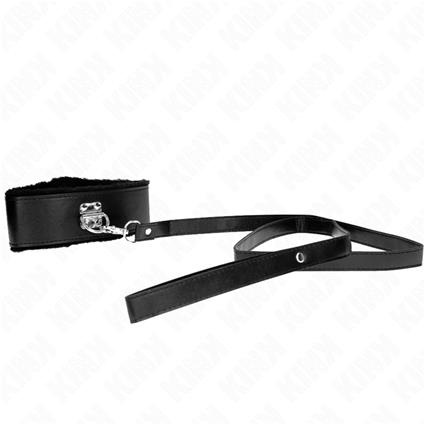 KINK - COLAR COM TRELA 116 CM COM PREGOS PRATA MODELO 4 PRETO AJUSTÁVEL 40-48 CM X 6 CM