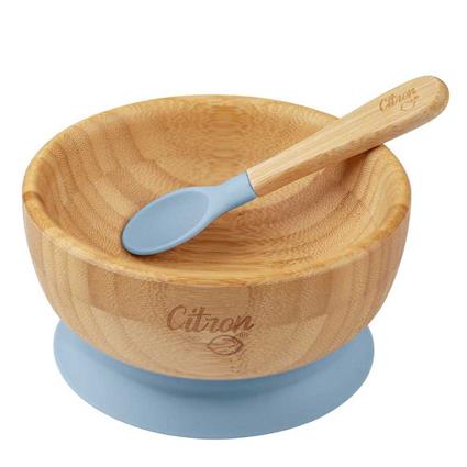Citron Tigela De Bambu Com Ventosa E Colher