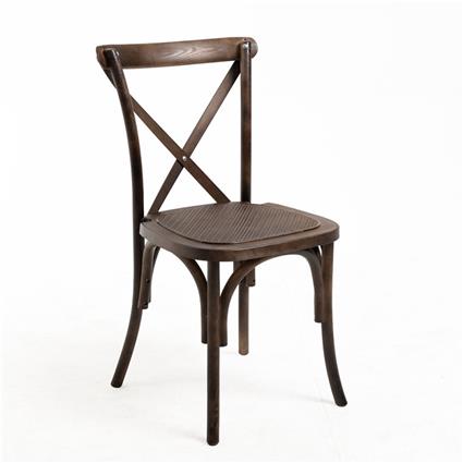 Presentes Miguel - Pack de 4 Cadeiras Altea Em Polipropileno Com Efeito Rattan e Madeira - Roble escuro
