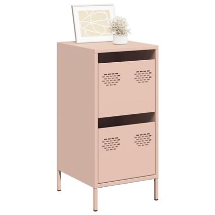 vidaXL Aparador 35x39x73,5 cm aço laminado a frio rosa