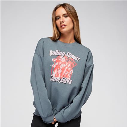 Sweat Rolling Stones - Cinza - Sweat Mulher tamanho M