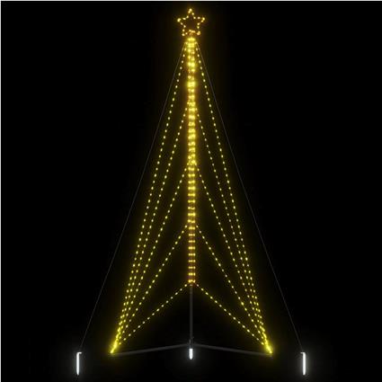 vidaXL Iluminação p/ árvore de Natal 615 LED 404,5 cm branco quente