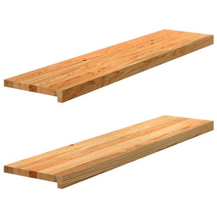 vidaXL Soleiras da janela 2 pcs 110x25x2 cm carvalho castanho-claro