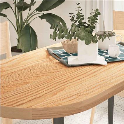vidaXL Tampo de mesa 140x60x4 cm madeira de carvalho maciça oval