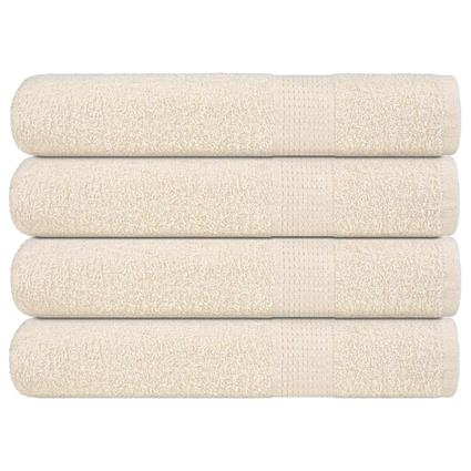 vidaXL Toalhas de sauna 4 pcs 80x200 cm 360 gsm 100% algodão creme