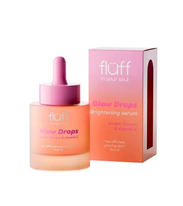 Fluff - Sérum facial iluminador com extrato de âmbar e vitamina C Glow Drops
