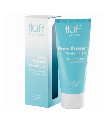Fluff - Gel de limpeza facial com extrato de malaquita e ácido salicílico Pore Eraser
