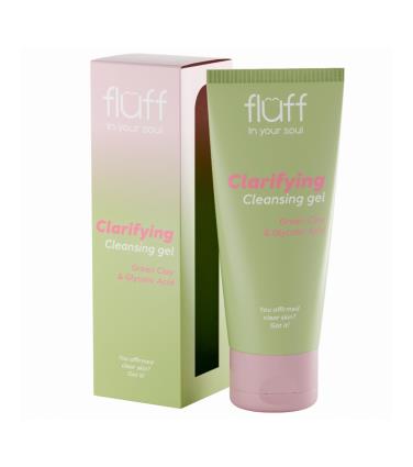 Fluff - Gel de limpeza facial com argila verde e ácido glicólico Clarifying Gel