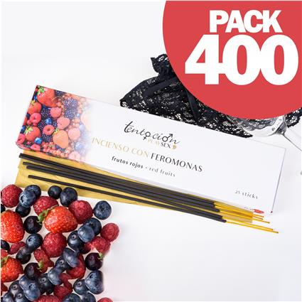 PACK DE 400 INCENSOS COM FEROMONAS AROMA FRUTOS VERMELHOS TENTACI?N PLAY SEX
