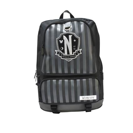 Blue Sky Studios Mochila Nevermore Wednesday Quarta-feira Listrada Cinza E Preto