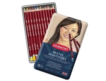 Lápis Pastel, 12 Tons de Pele