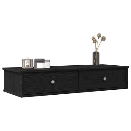 vidaXL Prateleira parede c/ gavetas 100x37,5x19cm deriv. madeira preto