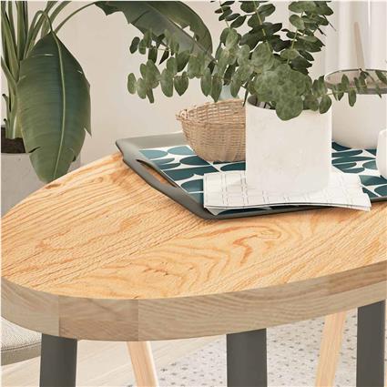 vidaXL Tampo de mesa 100x50x4 cm madeira de carvalho maciça oval