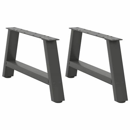vidaXL Pernas mesa centro 2 pcs forma de A 70x(30-31) cm aço antracite