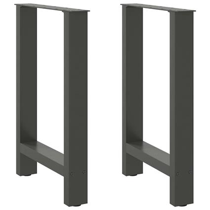 vidaXL Pernas mesa centro 2 pcs 50x(72-73) cm aço antracite
