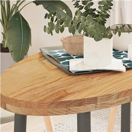 vidaXL Tampo de mesa 100x50x4 cm carvalho maciça oval castanho-claro