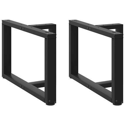 vidaXL Pernas mesa centro 2 pcs forma de T 70x25x(42-43) cm aço preto