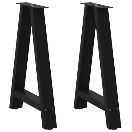 vidaXL Pernas mesa centro 2 pcs em forma de A 50x(72-73) cm aço preto