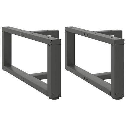 vidaXL Pernas mesa centro 2 pcs forma T 70x25x(30-31) cm aço antracite