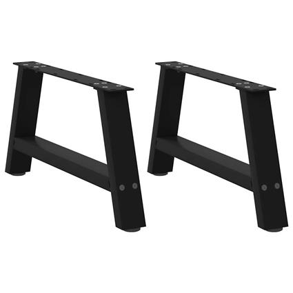 vidaXL Pernas mesa centro 2 pcs em forma de A 60x(30-31) cm aço preto