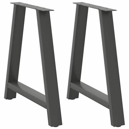 vidaXL Pernas mesa centro 2 pcs forma de A 80x(72-73) cm aço antracite