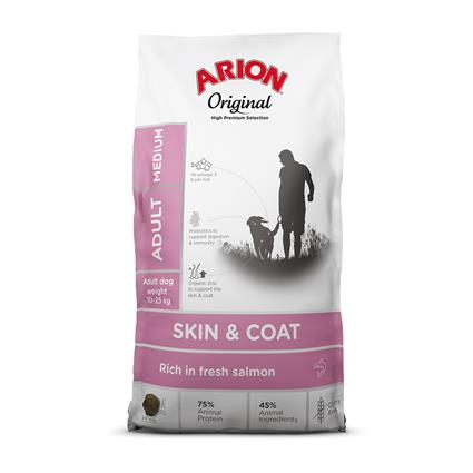 Arion Original Skin & Coat Medium Breed com salmão - Pack económico: 2 x 12 kg