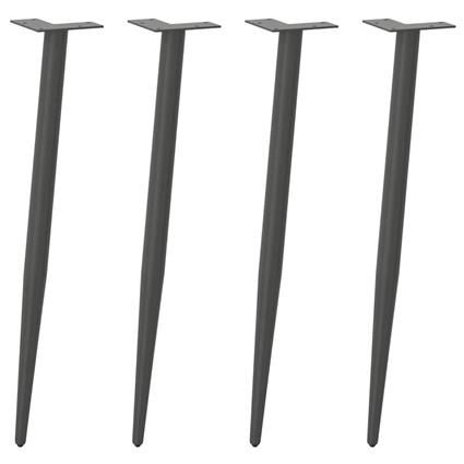 vidaXL Pernas para mesa de centro cónicas 4 unid 72-73cm aço antracite