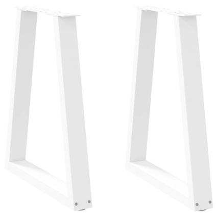 vidaXL Pernas para mesa centro formato V 2unid branco 50x(72-73)cm aço