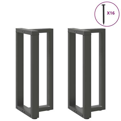 vidaXL Pernas mesa bar 2 pcs forma de T 40x35x(91-92) cm aço antracite