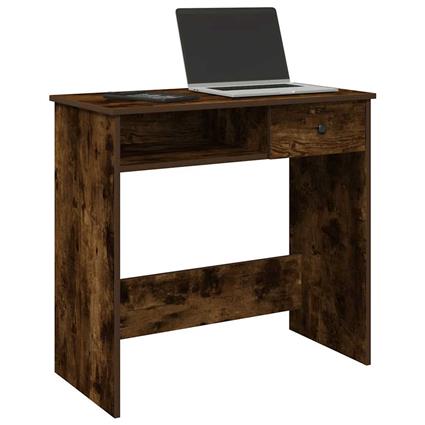 vidaXL Secretária 80x40x75 cm derivados de madeira cor carvalho fumado