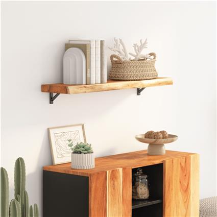 vidaXL Prateleira de parede retangular 70x20x3,8 cm acácia maciça