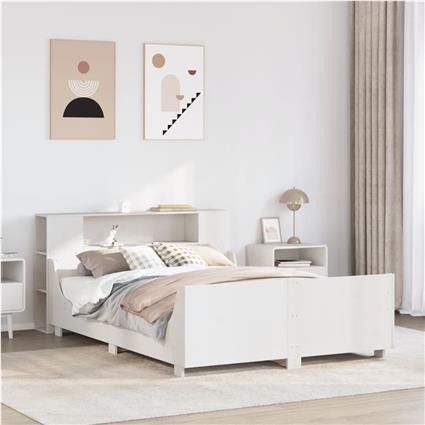 vidaXL Cama sem colchão 120x190 cm madeira de pinho maciça branco