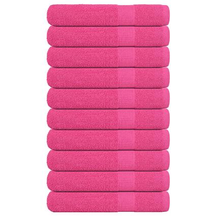 vidaXL Toalhas de sauna 10 pcs 80x200 cm 360 gsm 100% algodão rosa