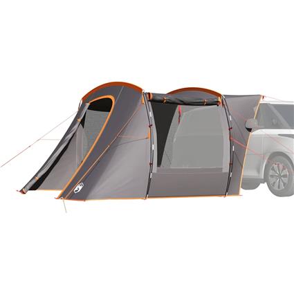 vidaXL Tenda de carro impermeável cinzento e laranja