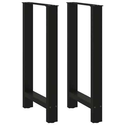 vidaXL Pernas mesa centro 2 pcs 50x(90-91) cm aço preto